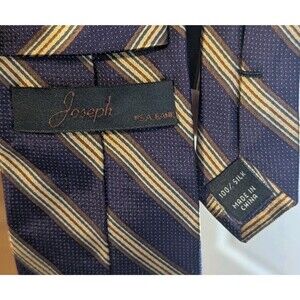 joseph By Jos. A Bank Purple Yellow‎ Striped 100% Silk Neck Tie